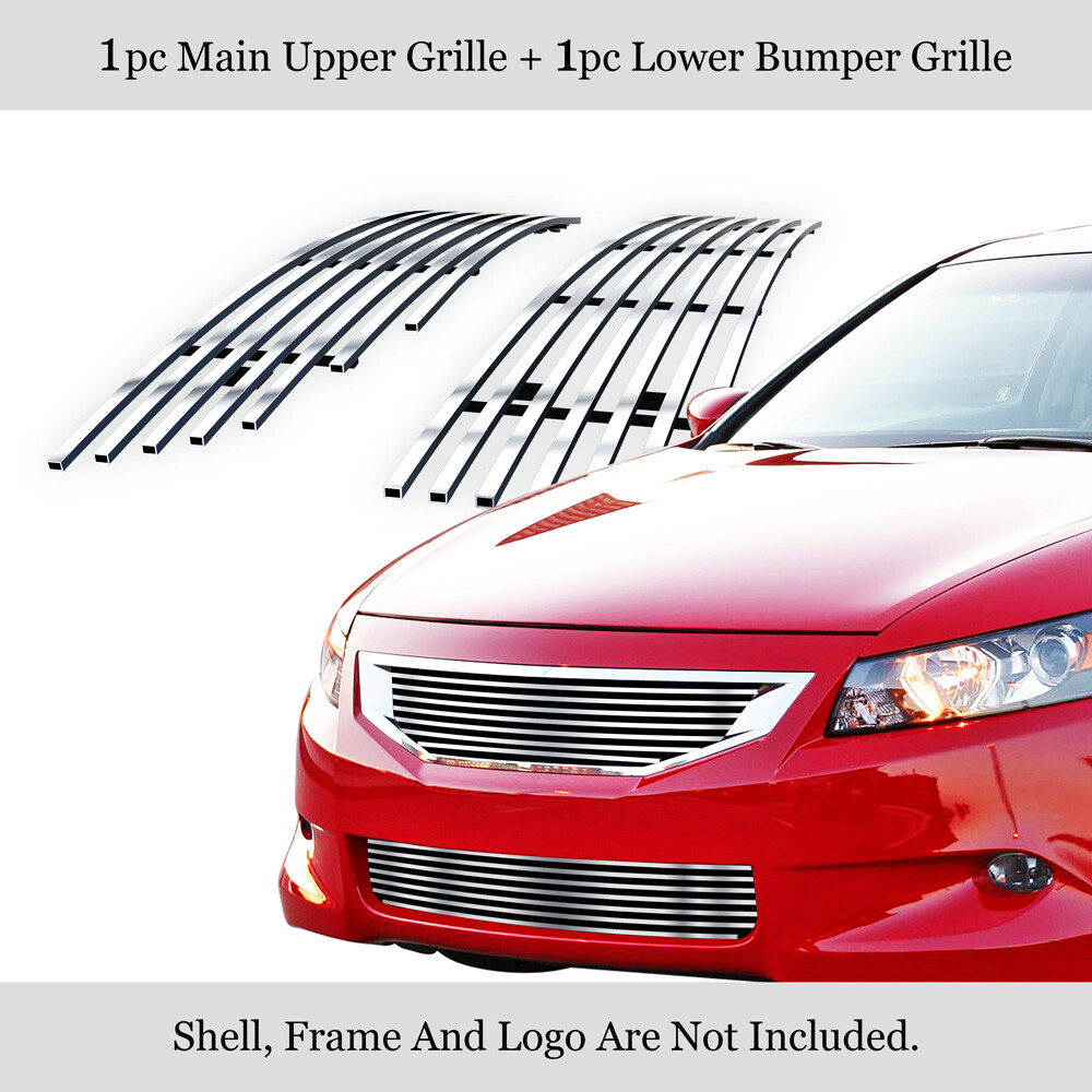 Fits 08-10 Honda Accord Coupe Billet Grille Combo