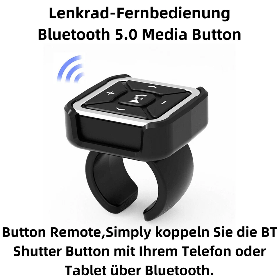 D62C Bluetooth 5.0 Fernbedienung Remote Kontroller Adapter KFZ Lenkrad Button - Bild 2 von 4