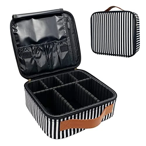 9CH Goth Makeup Bag Organizers Large Travel Case with Adjustable