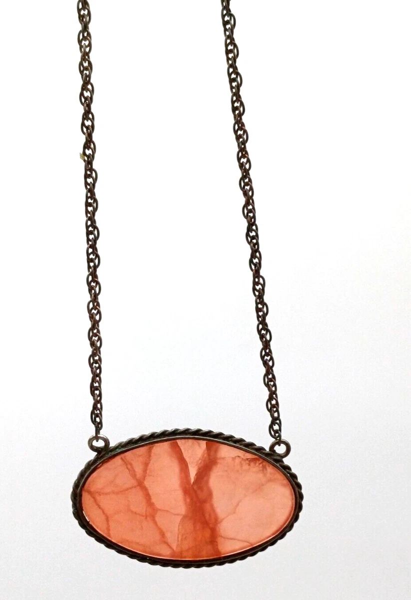 Ciondolo Ovale In Topazio Rosa Con Catena – Argento Placcato, Stile Vintage (Fatto A Mano)