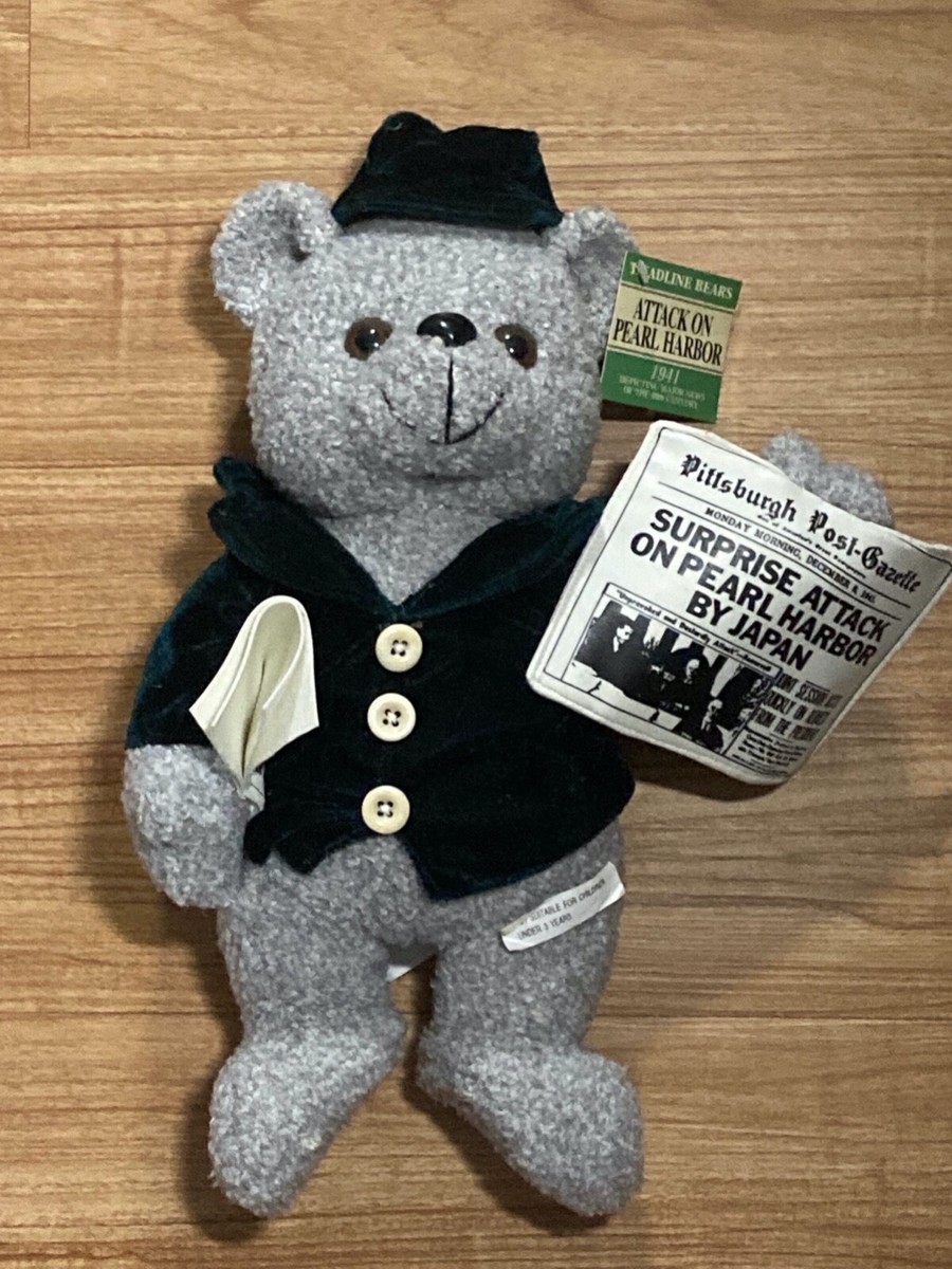 VINTAGE - Pearl Harbor Headline Newspaper Plush 12
