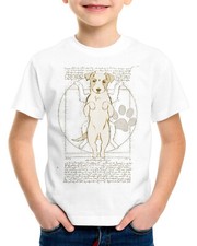 T-shirt vitruviana Jack Russell bambino cane terrier da vinci