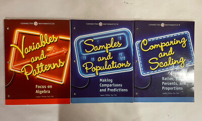 Lot of 3 Connected Mathematics 3 Workbooks. Patterns Comparing Variables