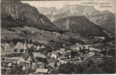 Old postcard postcard Schellenberg against Untersberg GERMANY (1063945)