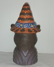 Vintage Black Halloween Cat Witch on Fence Terra Cotta Crackle Finish — photo 3