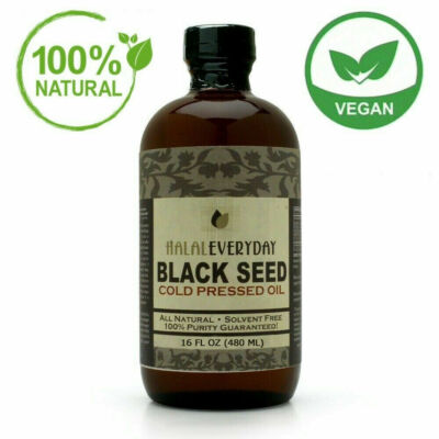 Black Seed Oil 16 oz GLASS Unfiltered Cold Pressed Cumin Nigella Sativa Non GMO