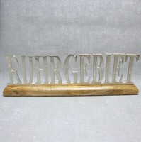 Goldbach Schriftzug Ruhrgebiet Alu Mangoholz Holz Silber Geschenk Ruhrpott