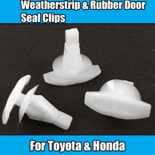 10x Clips For Toyota Honda 6mm Weatherstrip Rubber Door Seal Clips White Plastic