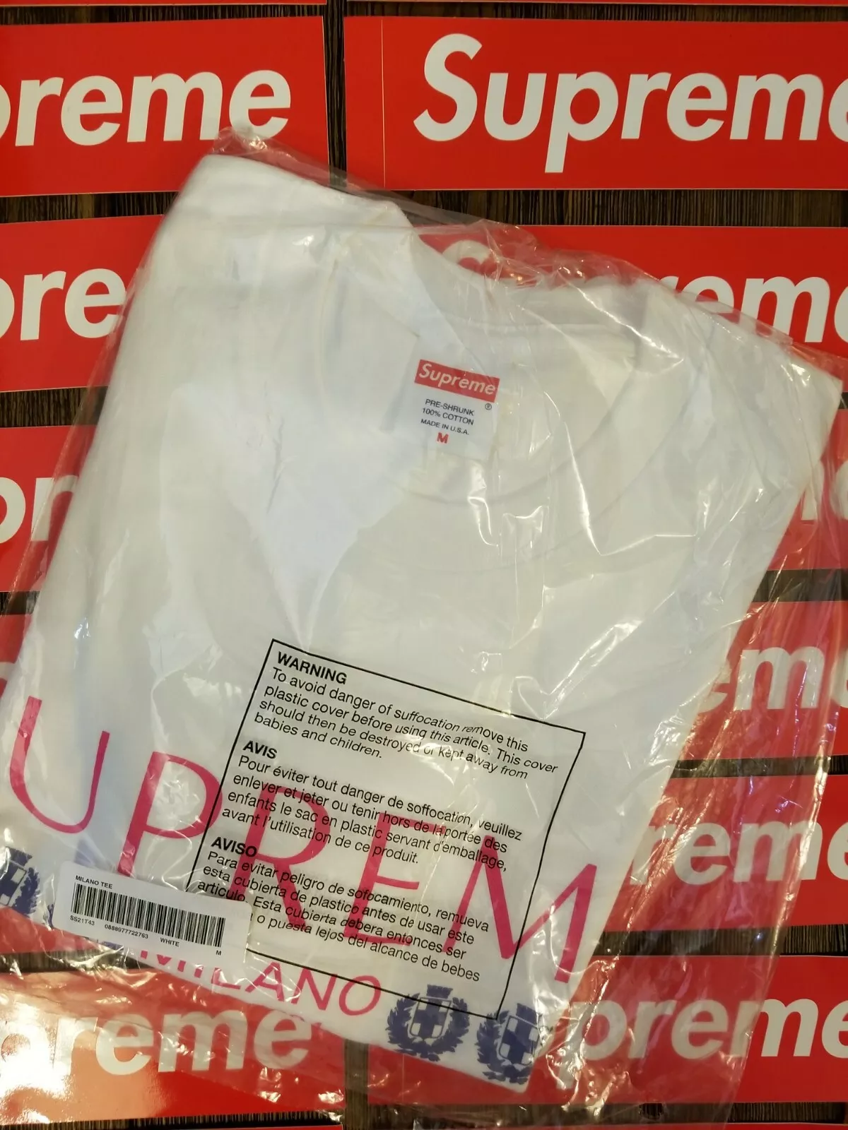 T shirt Supreme Milano taille M blanc 100% authentique expédié dès que possible SS21