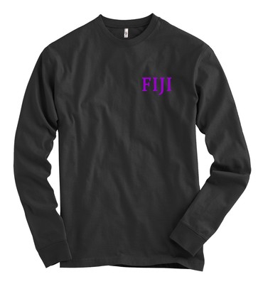 FIJI Phi Gamma Delta Bella + Canvas Black Long Sleeve T Shirt Letters *NEW*