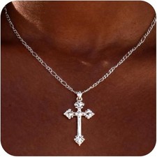Cross Necklace for Women 14K Gold and Sterling Silver Plated