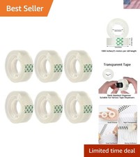 Clear Tape - 6 Rolls, 1 Inch Core, Ideal for Office, Home  DIY Projects
