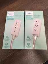 Pack of 2 Philips 3-Outlet Surge Protector, White