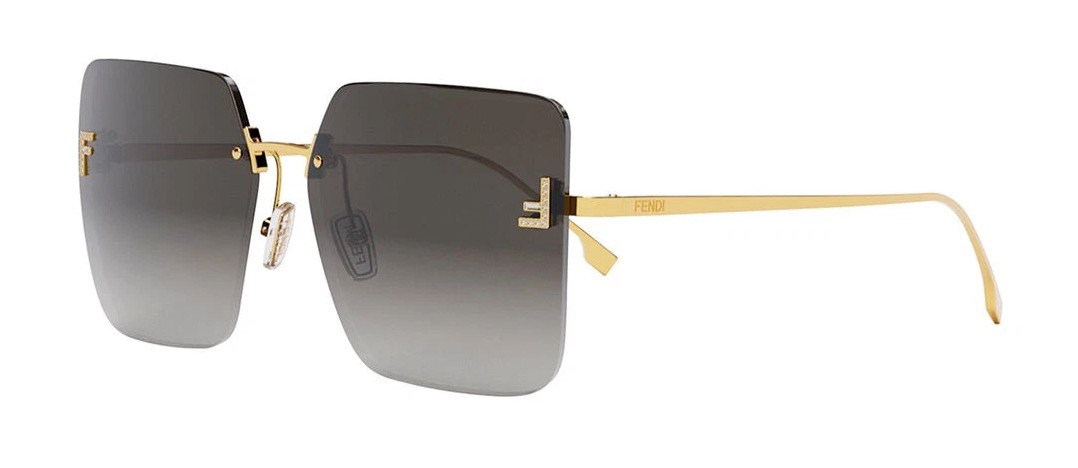 FENDI FE4082US 30B Crystal Endura Gold Gradient Smoke Lens Women Sunglasses