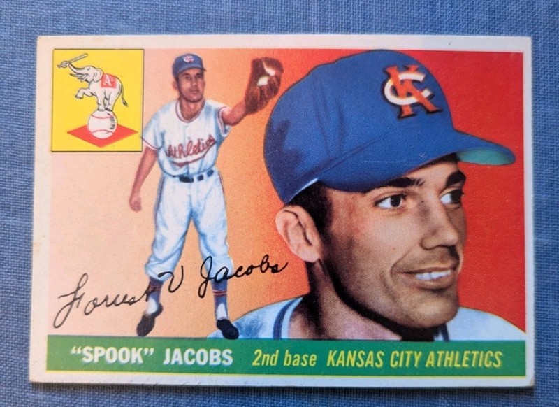 1955 Topps # 61 Spook Jacobs Kansas City A's 