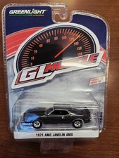 N06 GREENLIGHT  GL MUSCLE 1971 AMC JAVELIN AMX CHARCOAL GRAY 1/64    13310 A