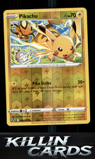 Reverse Holofoil Pikachu 049/195 Pokemon Common SWSH12: Silver Tempest Card NM