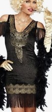 Women's Swanky Flapper Costume Roaring 20  s Size L Dress Only