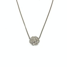 Chanel Camellia Flower Necklace Women Silver One Size