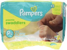 Pampers Swaddlers Preemie Diapers Size P-1 27 count