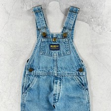 Vintage 80s OshKosh Dungarees Kids 3 Years Light Wash Blue Denim USA Overalls