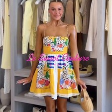 ZARA WOMAN NWT FRUIT PRINT POPLIN DRESS SHORT  3455/341/050 SALE