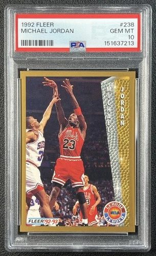 MICHAEL JORDAN PSA 10 1992-93 FLEER BASKETBALL #238 BULLS 7213