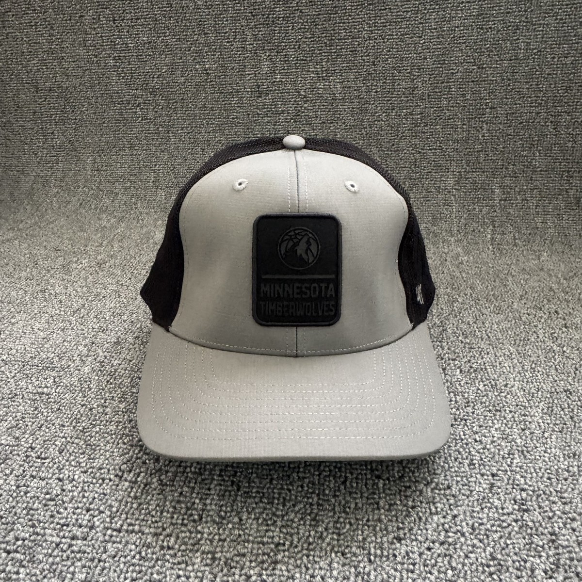 '47 Brand Timberwolves Trucker Strapback Gray Black Mesh Back Hat NBA