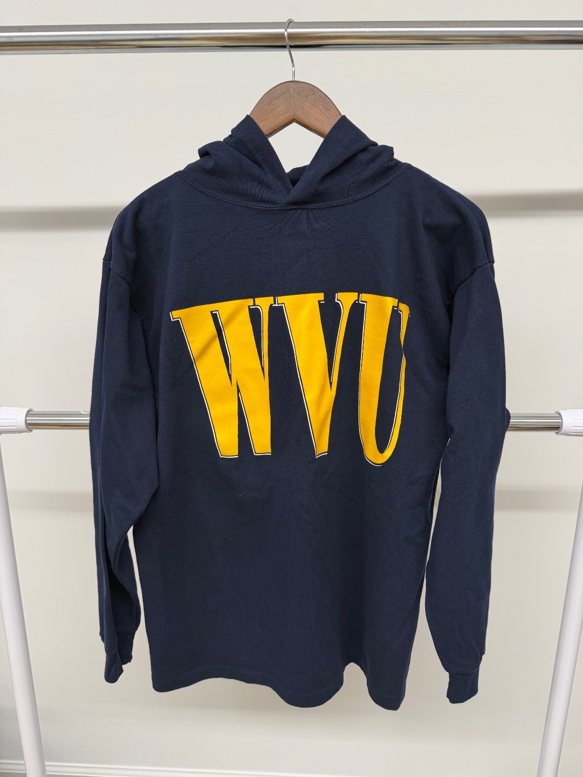 Vintage Navy Champion WVU Hoodie size Medium