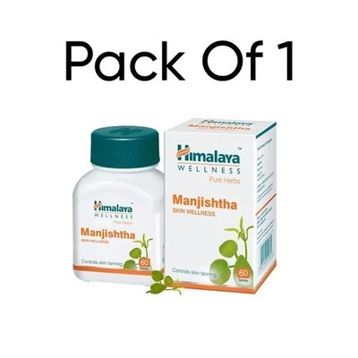 Himalaya Kräuter MANJISHTHA Tabletten Haut Wellness 1 Box 60 Tabs KOSTENLOSER...