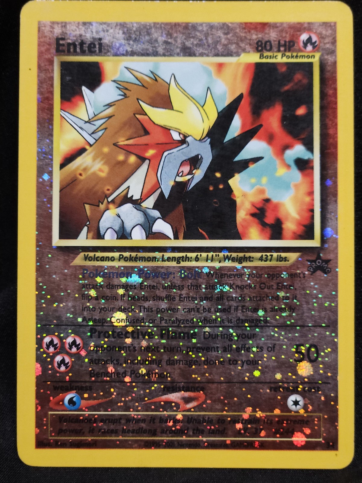 2001 POKEMON ENTEI #34 WOTC BLACK STAR MOVIE PROMO REVERSE HOLO MP