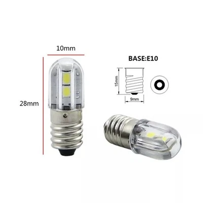 E10 6V 2W LED Schraubsockel Birne Leuchtmittel Lampe Leuchte Glühbirne AC DC - Bild 1 von 4