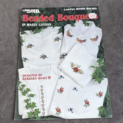 Beaded Bouquet In Waste Canvas Embroidery Craft Tutorial Book by Leisure Arts