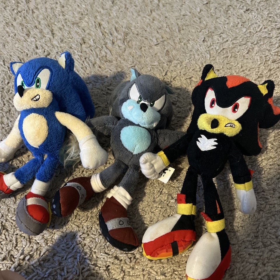 Jazwares Sonic the Hedgehog Plush Toy Set - Sonic, Tails, Shadow | eBay