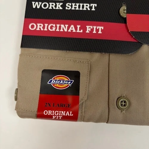 Новый с Ярлыками Dickies короткий рукав саржи работы рубашка мужская 2XL хаки оригинальный крой легкий уход - Изображение 3 из 4