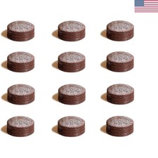 Durable Triangle Billiard Cue Tips - 12-Pack of Chrome Tanned Leather, Hard 81.4