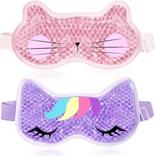 2PCS Adorable Cooling Eye Mask Gel Eye Mask, Reusable Hot Cold Therapy Cold Eye 