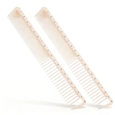 2PCS Hair Cutting Combs with Ruler Measurements, AntiStatic Professional Barb...