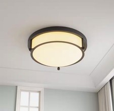 13 in. 2-Light Oil Rubbed Bronze Flush Mount Ceiling Light Frosted Shade