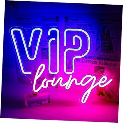  VIP Lounge Neon Signs for Wall Decor, VIP Neon Lights Signs for Room Blue&Pink