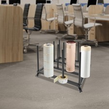 Mobile Storage Stand With 16 Rolls Capacity, Iron File Roll Storage Cart