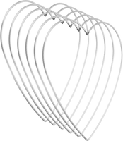 TraumfäNger Ringe Metall Herz Form Makramee Kranz 6Stk Silber