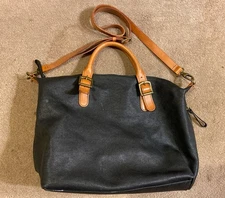 Mark & Graham Black Leather Shoulder Bag / Hand Bag