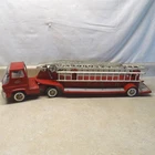 Vintage Tonka Fire Ladder Truck Cab Over, Gas Turbine Pressed Steel Toy, T-F-D