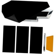 3PCS 11.8" x 4" Bowtie Emblem Logo Stickers - DIY Carbon Black Car Decals