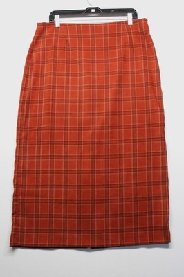 Good Clothes Collections Skirt Size 16P Plaid Soft Modest Split Retro Work Wear