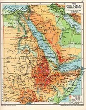 1924 Mappa Della Valle Del Nilo Fisica E Politica Atlante Sandhurst