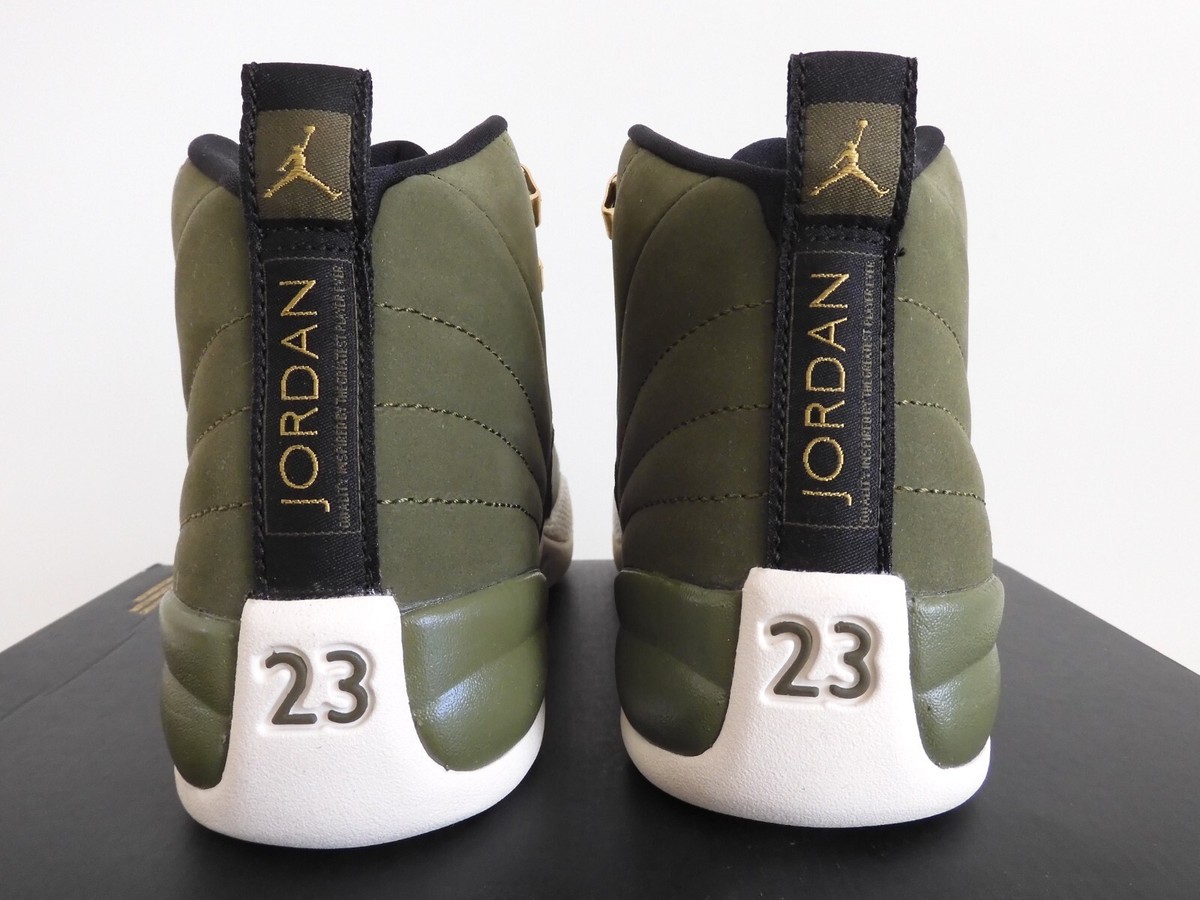 NIKE AIR JORDAN 12 RETRO (GS) OLIVE GREEN SZ 4Y-WOMENS SZ