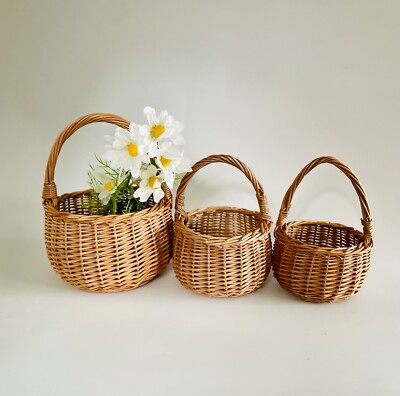 Mini Korbkorb mit Griff, Hochzeitskorb, Blumenmädchenkorb, Kinderkorb