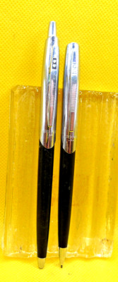 Paper Mate Vintage Black ''Capri'' Ball Pen and Pencil Set-used-working